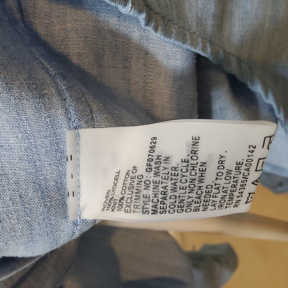 Bianca Nygard Petite Chambray Long Sleeve Top Size PL - Picture 7 of 9